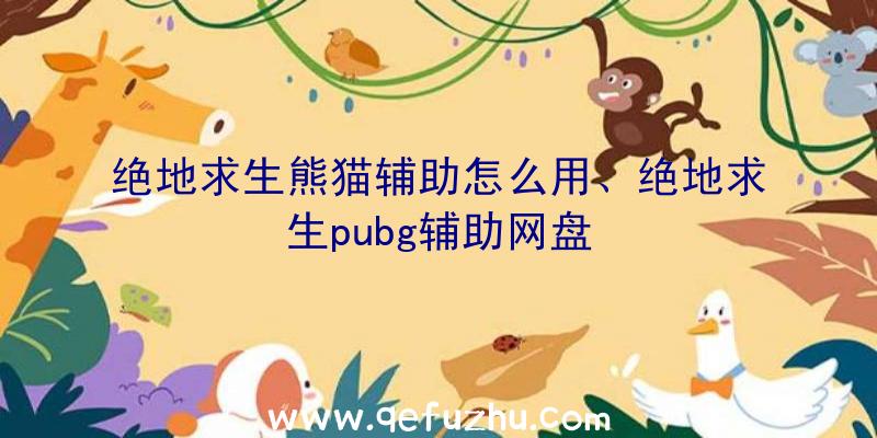 绝地求生熊猫辅助怎么用、绝地求生pubg辅助网盘