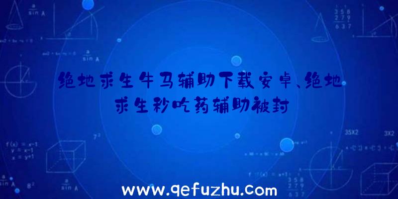 绝地求生牛马辅助下载安卓、绝地求生秒吃药辅助被封