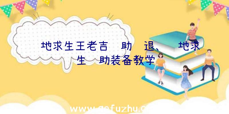 绝地求生王老吉辅助闪退、绝地求生辅助装备教学