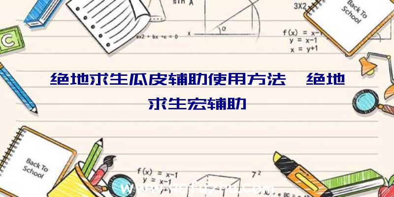 绝地求生瓜皮辅助使用方法、绝地求生宏辅助