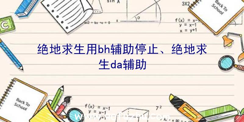 绝地求生用bh辅助停止、绝地求生da辅助