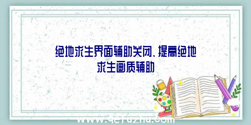 绝地求生界面辅助关闭、提高绝地求生画质辅助