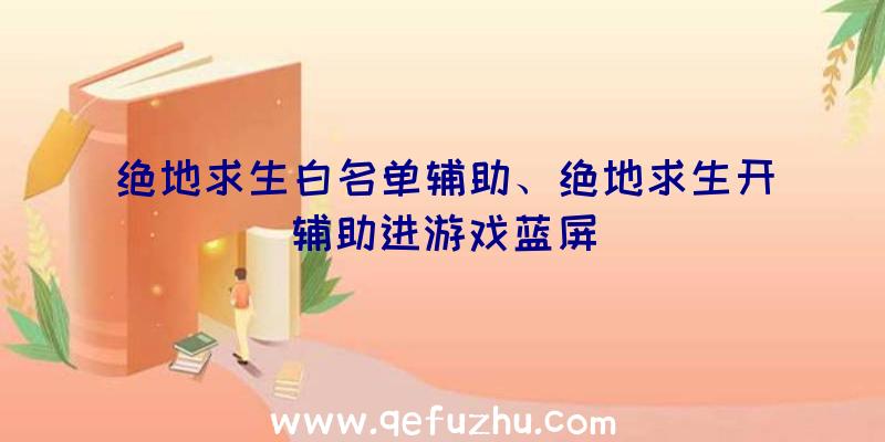 绝地求生白名单辅助、绝地求生开辅助进游戏蓝屏