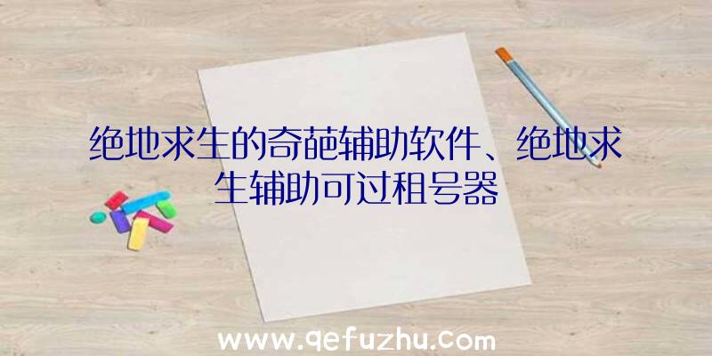 绝地求生的奇葩辅助软件、绝地求生辅助可过租号器