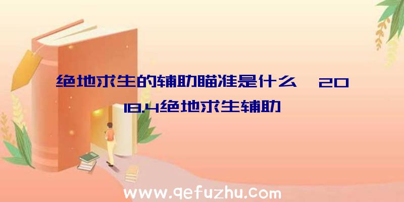 绝地求生的辅助瞄准是什么、2018.4绝地求生辅助