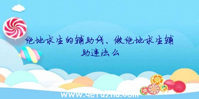 绝地求生的辅助线、做绝地求生辅助违法么