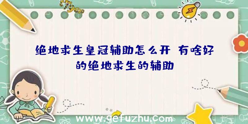 绝地求生皇冠辅助怎么开、有啥好的绝地求生的辅助