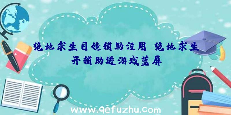 绝地求生目镜辅助没用、绝地求生开辅助进游戏蓝屏