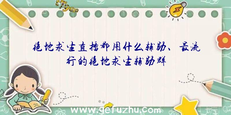 绝地求生直播都用什么辅助、最流行的绝地求生辅助群