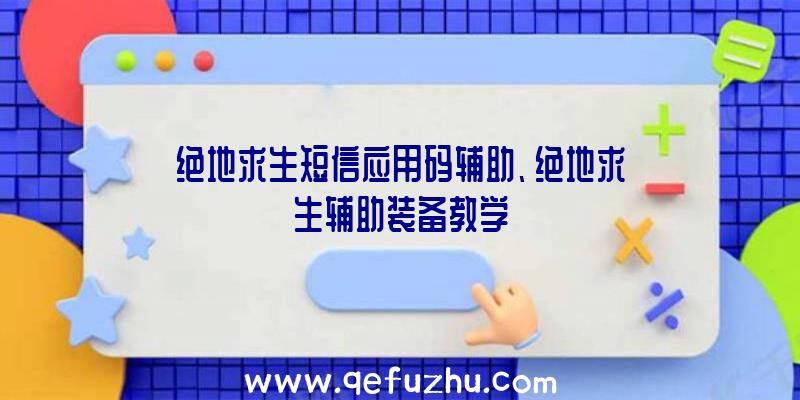 绝地求生短信应用码辅助、绝地求生辅助装备教学