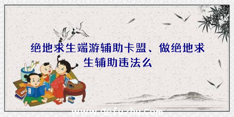 绝地求生端游辅助卡盟、做绝地求生辅助违法么