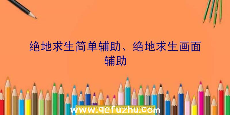 绝地求生简单辅助、绝地求生画面辅助