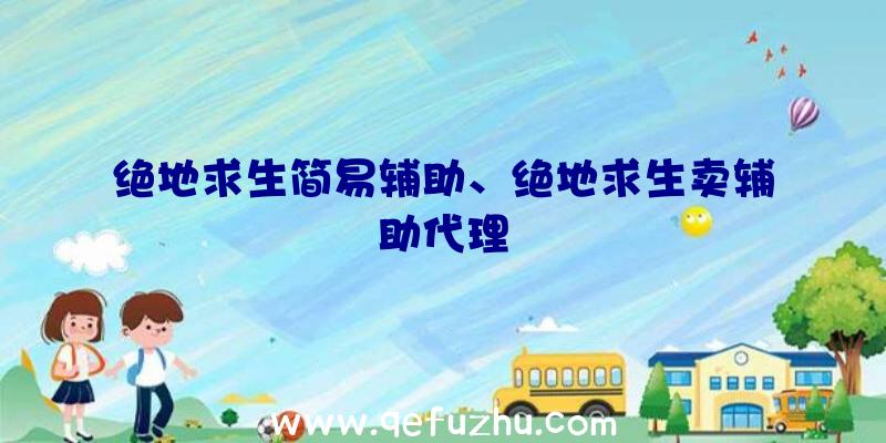 绝地求生简易辅助、绝地求生卖辅助代理