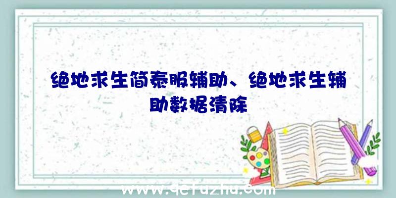 绝地求生简泰服辅助、绝地求生辅助数据清除