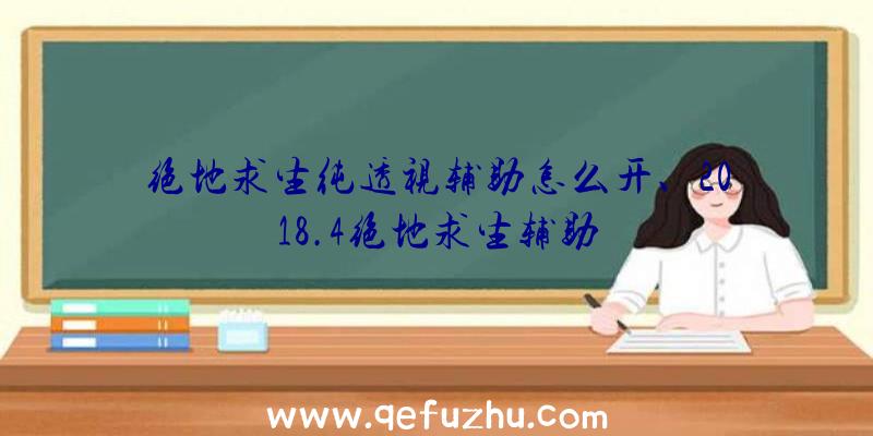 绝地求生纯透视辅助怎么开、2018.4绝地求生辅助