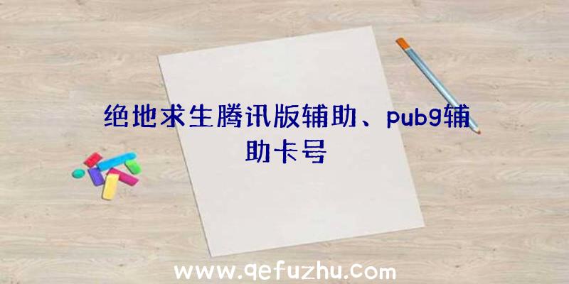 绝地求生腾讯版辅助、pubg辅助卡号