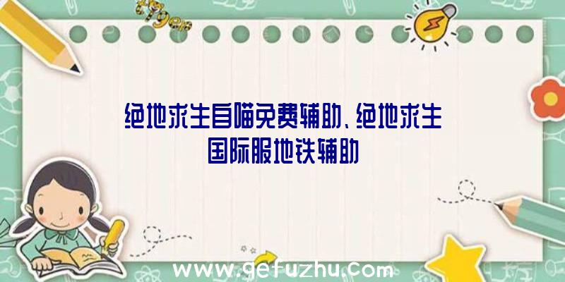 绝地求生自喵免费辅助、绝地求生国际服地铁辅助