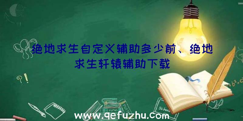 绝地求生自定义辅助多少前、绝地求生轩辕辅助下载