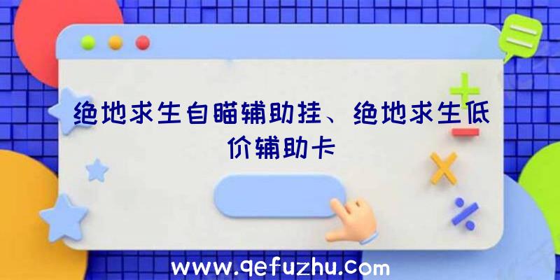 绝地求生自瞄辅助挂、绝地求生低价辅助卡