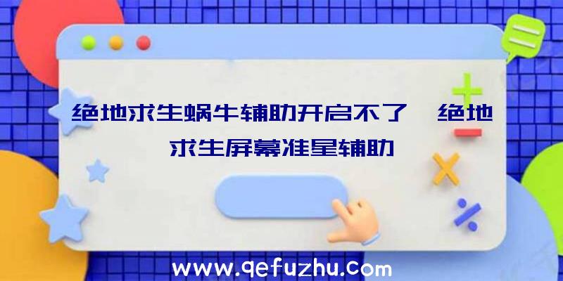 绝地求生蜗牛辅助开启不了、绝地求生屏幕准星辅助