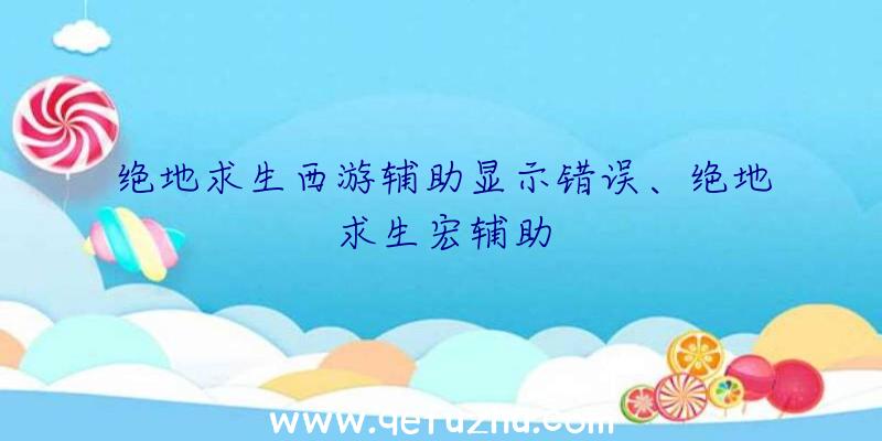 绝地求生西游辅助显示错误、绝地求生宏辅助