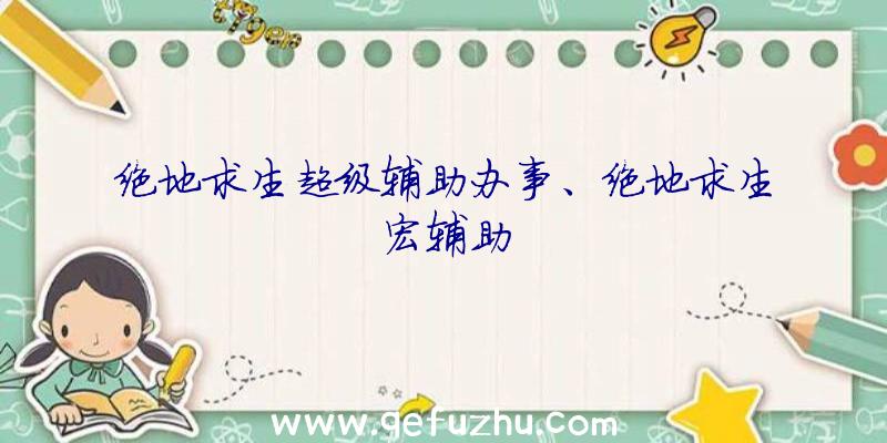 绝地求生超级辅助办事、绝地求生宏辅助