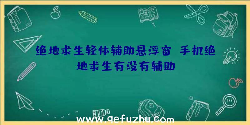 绝地求生轻体辅助悬浮窗、手机绝地求生有没有辅助