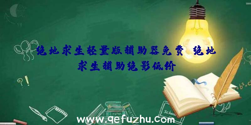 绝地求生轻量版辅助器免费、绝地求生辅助绝影低价