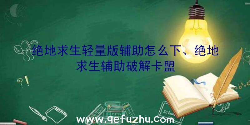 绝地求生轻量版辅助怎么下、绝地求生辅助破解卡盟