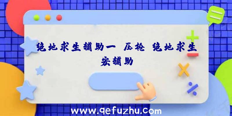 绝地求生辅助一键压枪、绝地求生宏辅助