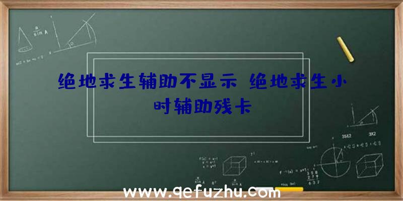 绝地求生辅助不显示、绝地求生小时辅助残卡