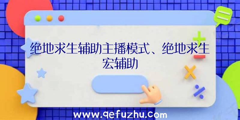 绝地求生辅助主播模式、绝地求生宏辅助