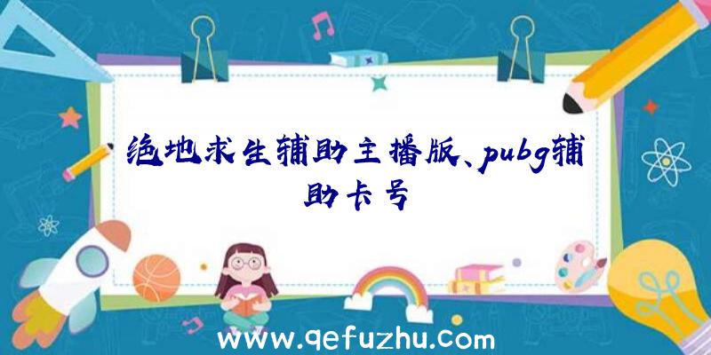 绝地求生辅助主播版、pubg辅助卡号