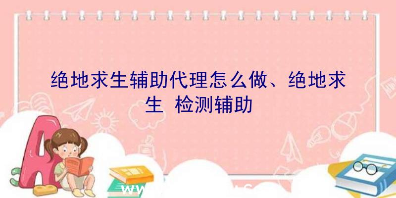 绝地求生辅助代理怎么做、绝地求生