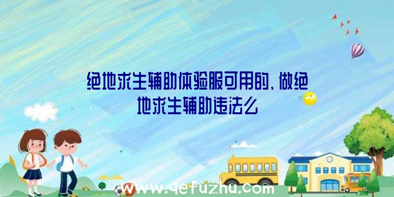 绝地求生辅助体验服可用的、做绝地求生辅助违法么