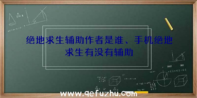 绝地求生辅助作者是谁、手机绝地求生有没有辅助