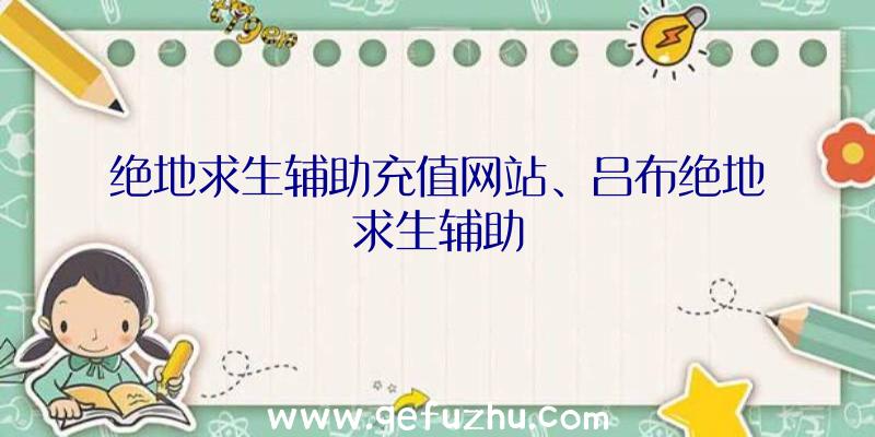 绝地求生辅助充值网站、吕布绝地求生辅助