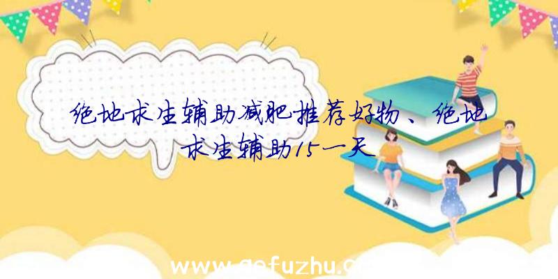 绝地求生辅助减肥推荐好物、绝地求生辅助15一天