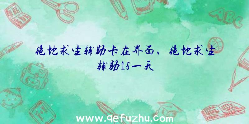 绝地求生辅助卡在界面、绝地求生辅助15一天