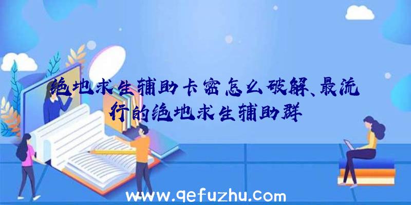 绝地求生辅助卡密怎么破解、最流行的绝地求生辅助群