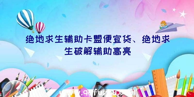 绝地求生辅助卡盟便宜货、绝地求生破解辅助高亮