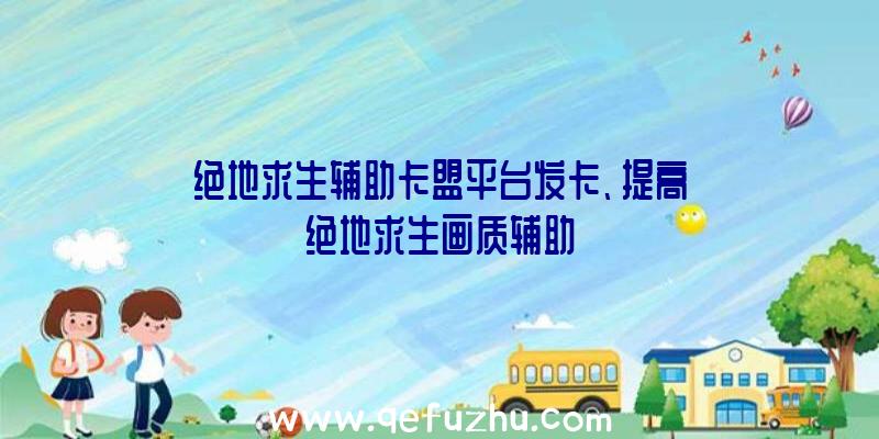 绝地求生辅助卡盟平台发卡、提高绝地求生画质辅助