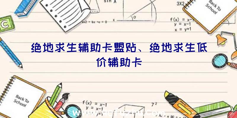 绝地求生辅助卡盟贴、绝地求生低价辅助卡