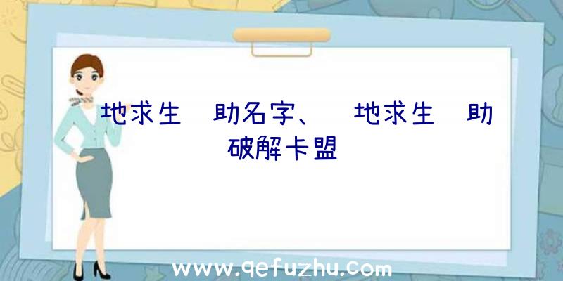 绝地求生辅助名字、绝地求生辅助破解卡盟