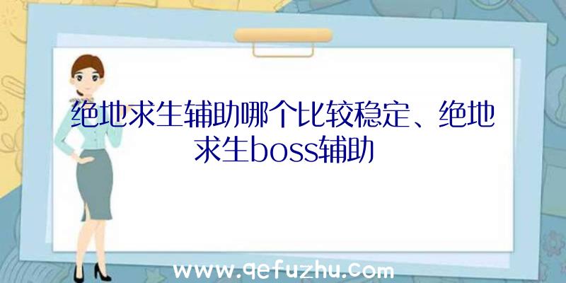 绝地求生辅助哪个比较稳定、绝地求生boss辅助