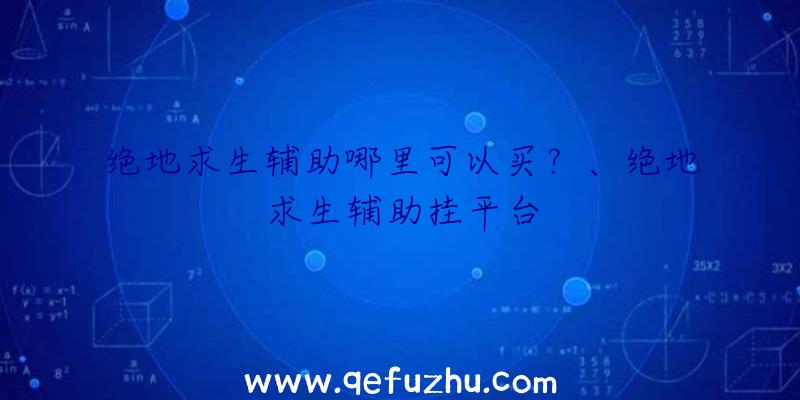 绝地求生辅助哪里可以买？、绝地求生辅助挂平台