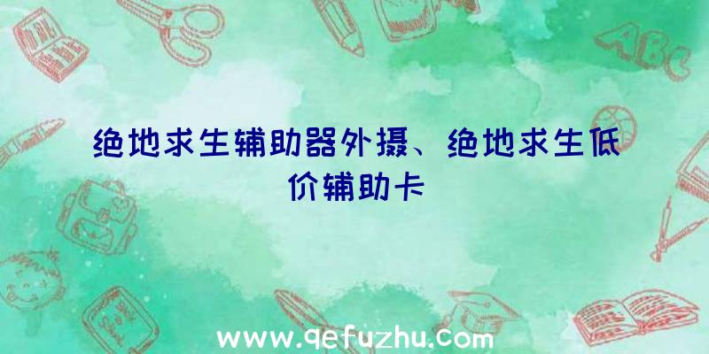 绝地求生辅助器外摄、绝地求生低价辅助卡