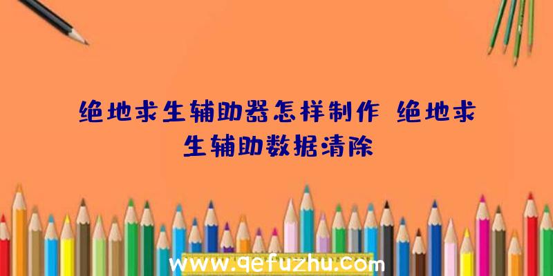 绝地求生辅助器怎样制作、绝地求生辅助数据清除