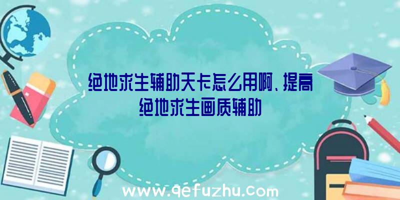 绝地求生辅助天卡怎么用啊、提高绝地求生画质辅助