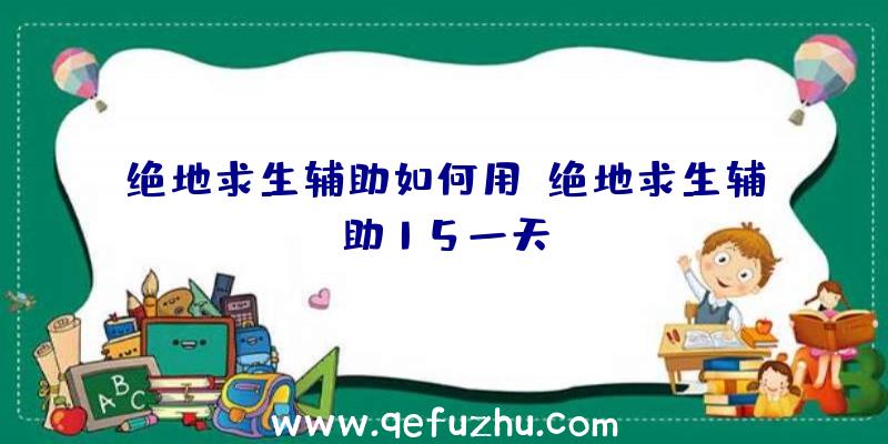 绝地求生辅助如何用、绝地求生辅助15一天